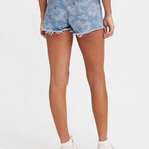 Levi’s 501 Button Fly Blossom Blue Denim Women's Shorts Classic size 28 EUC